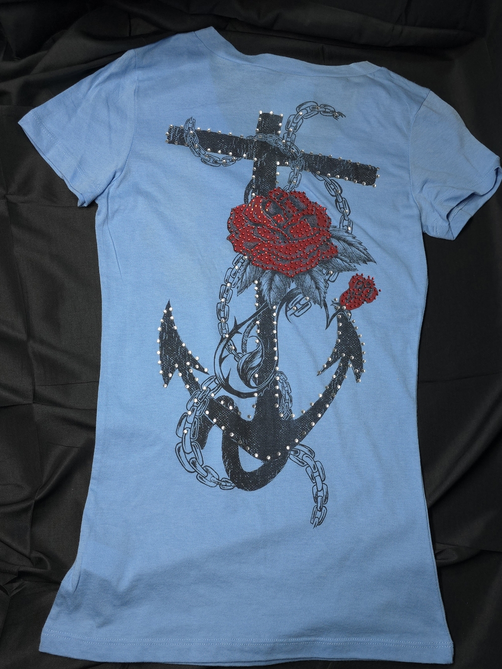✨ Vocal Apparel / Rhinestone Old School Tattoo Graphic Tee ✨